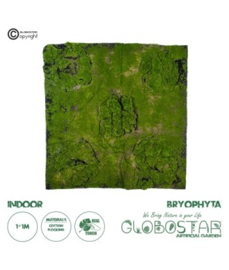 GloboStar® Artificial Garden BRYOPHYTA 20148 Τεχνητό Διακοσμητικό Πάνελ Φυλλωσιάς - Κάθετος Κήπος Βρύα Μ100 x Π100 x Υ4cm